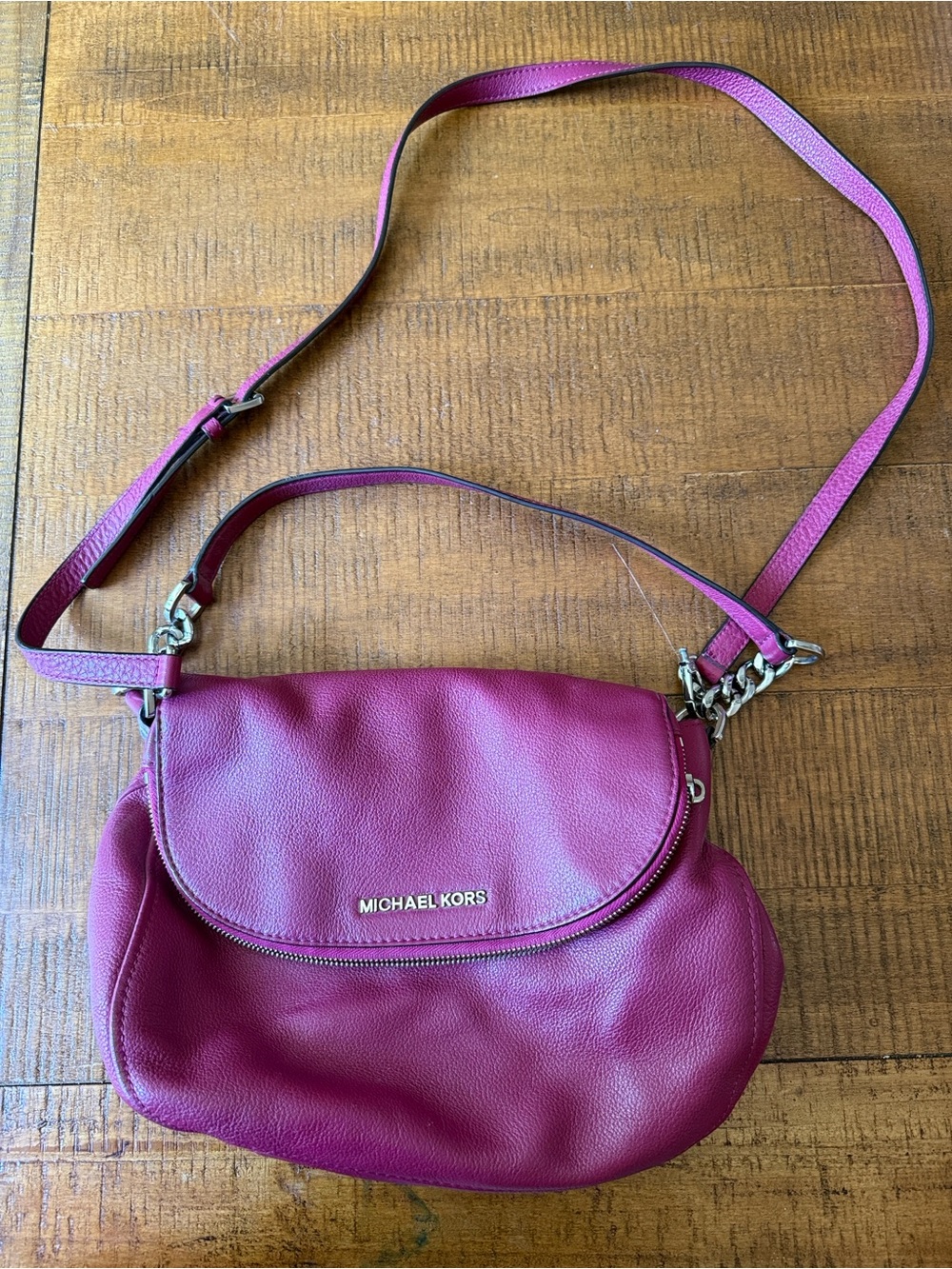 Michael Kors Magenta Leather Crossbody Bag